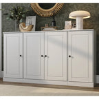 100% Solid Wood 65 Sideboard with Clear, Frosted Glass or Solid Wood Doors by 
