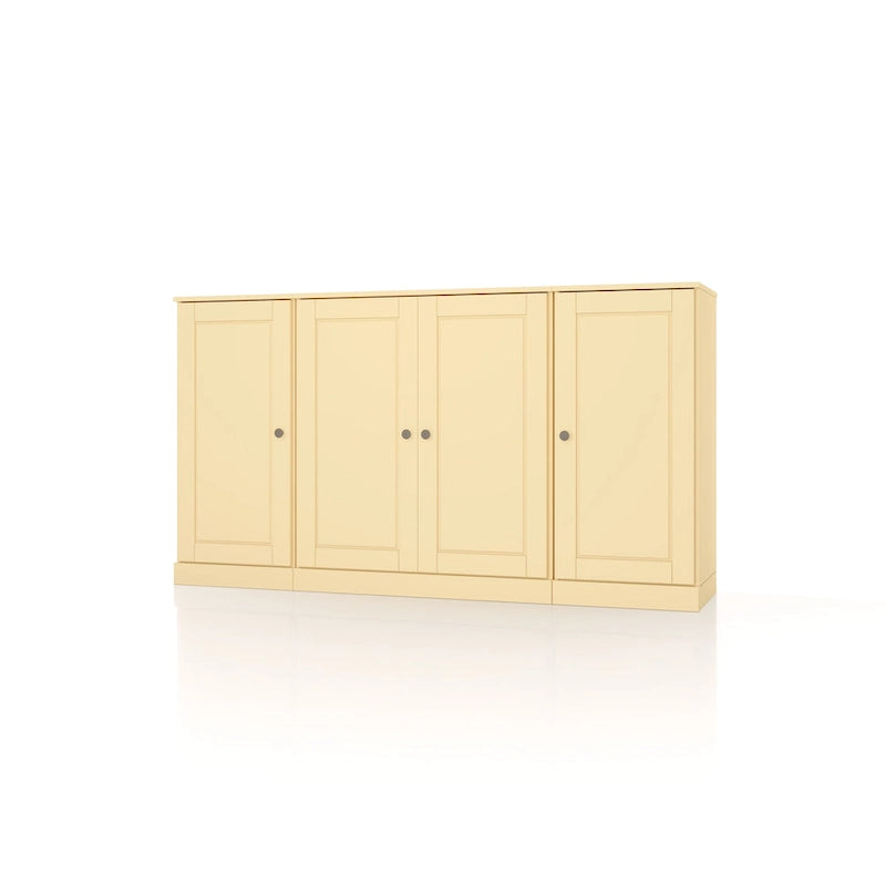 Buffet de 65 po en bois massif à 100 % avec portes en verre transparent, en verre dépoli ou en bois massif par