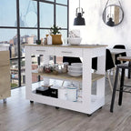  Brooklyn 46 Kitchen Island, Two Shelves, Two Drawers