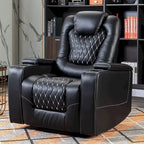 Fauteuil de cinéma maison électrique surdimensionné en cuir PU avec rangement dissimulé dans l'accoudoir