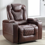 Fauteuil de cinéma maison électrique surdimensionné en cuir PU avec rangement dissimulé dans l'accoudoir