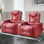 Fauteuil de cinéma maison électrique surdimensionné en cuir PU avec rangement dissimulé dans l'accoudoir