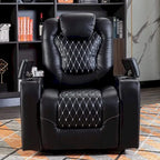 Fauteuil de cinéma maison électrique surdimensionné en cuir PU avec rangement dissimulé dans l'accoudoir