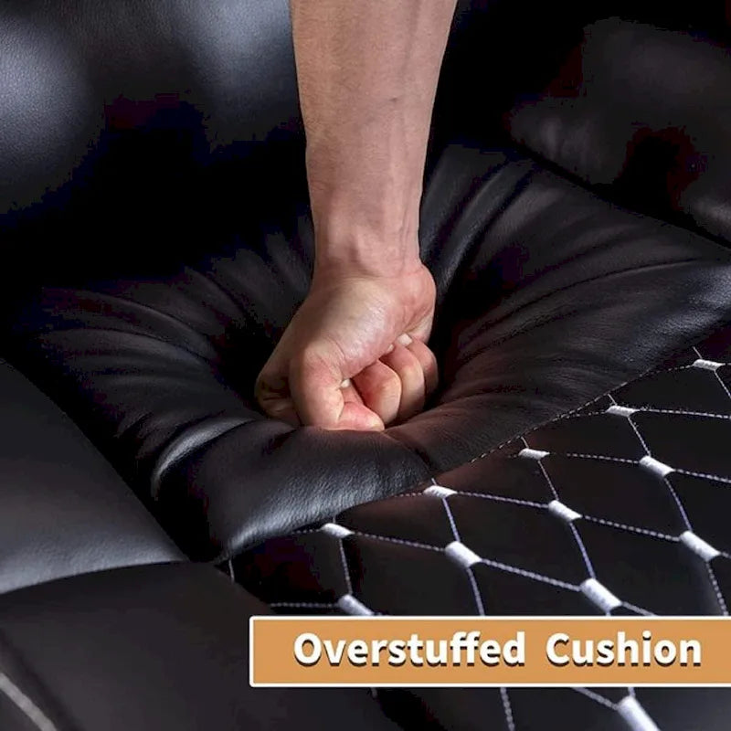 Fauteuil de cinéma maison électrique surdimensionné en cuir PU avec rangement dissimulé dans l'accoudoir