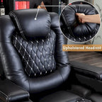 Fauteuil de cinéma maison électrique surdimensionné en cuir PU avec rangement dissimulé dans l'accoudoir