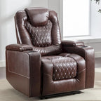 Fauteuil de cinéma maison électrique surdimensionné en cuir PU avec rangement dissimulé dans l'accoudoir