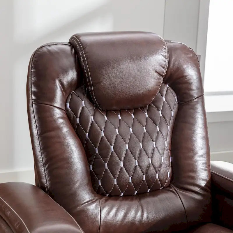 Fauteuil de cinéma maison électrique surdimensionné en cuir PU avec rangement dissimulé dans l'accoudoir