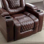 Fauteuil de cinéma maison électrique surdimensionné en cuir PU avec rangement dissimulé dans l'accoudoir