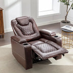 Fauteuil de cinéma maison électrique surdimensionné en cuir PU avec rangement dissimulé dans l'accoudoir
