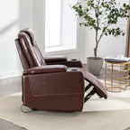 Fauteuil de cinéma maison électrique surdimensionné en cuir PU avec rangement dissimulé dans l'accoudoir