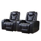 Fauteuil de cinéma maison électrique surdimensionné en cuir PU avec rangement dissimulé dans l'accoudoir