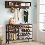 Meuble d'entrée avec porte-manteaux et banc à chaussures, Arbre à chaussures industriel avec porte-manteaux