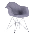 Fauteuils de salle à manger rembourrés avec pieds en métal (Lot de 2)