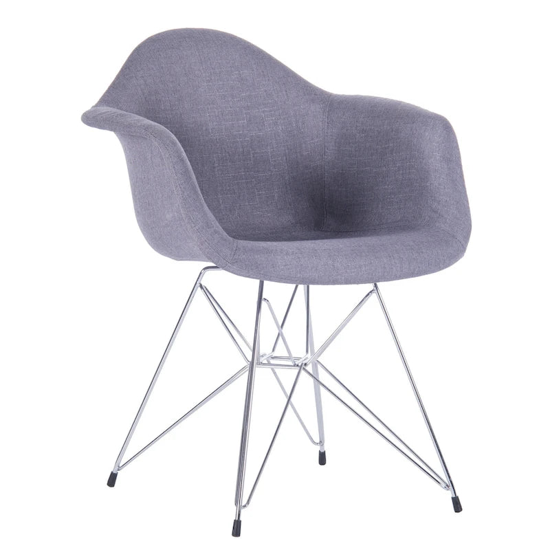 Fauteuils de salle à manger rembourrés avec pieds en métal (Lot de 2)