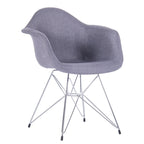 Fauteuils de salle à manger rembourrés avec pieds en métal (Lot de 2)