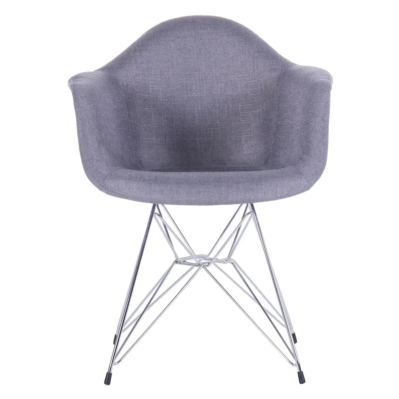 Fauteuils de salle à manger rembourrés avec pieds en métal (Lot de 2)