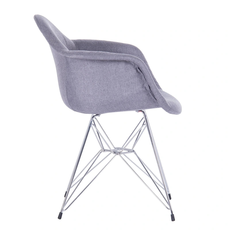 Fauteuils de salle à manger rembourrés avec pieds en métal (Lot de 2)