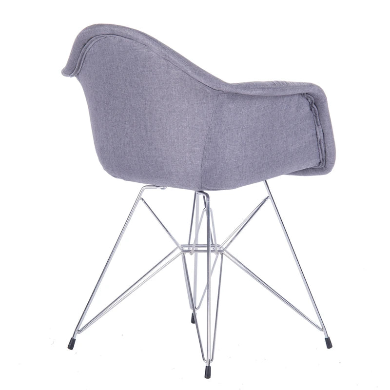 Fauteuils de salle à manger rembourrés avec pieds en métal (Lot de 2)