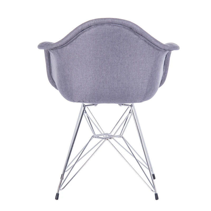 Fauteuils de salle à manger rembourrés avec pieds en métal (Lot de 2)