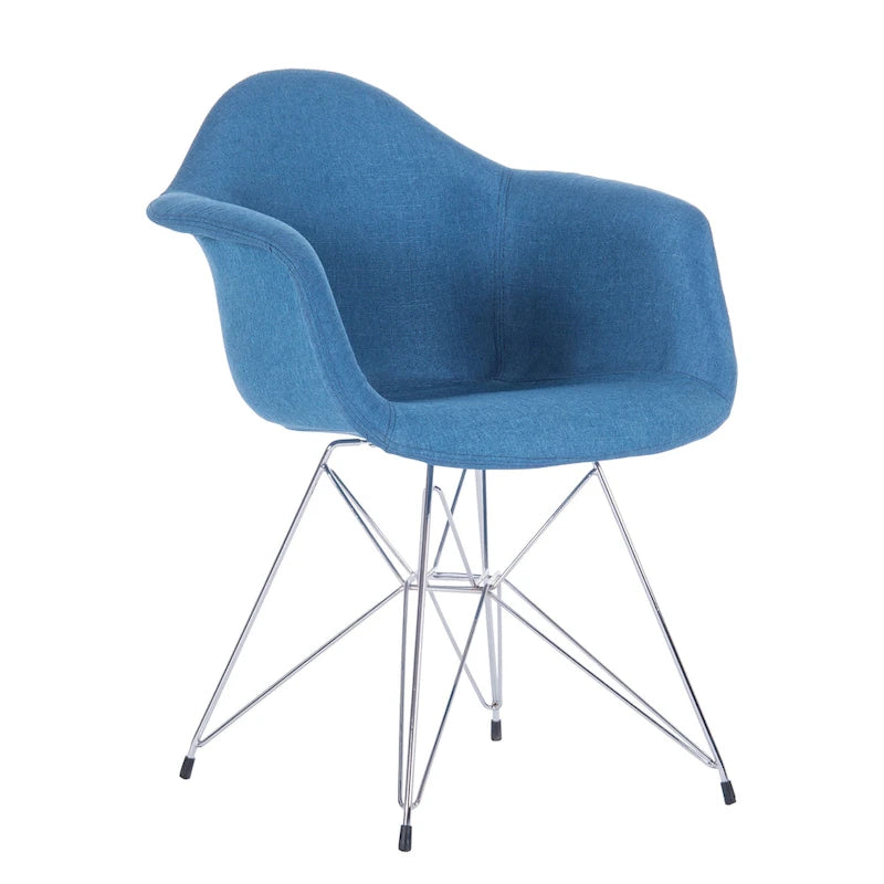 Fauteuils de salle à manger rembourrés avec pieds en métal (Lot de 2)