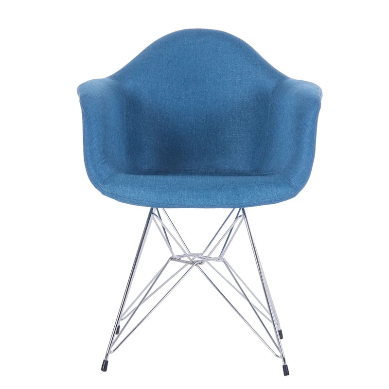 Fauteuils de salle à manger rembourrés avec pieds en métal (Lot de 2)