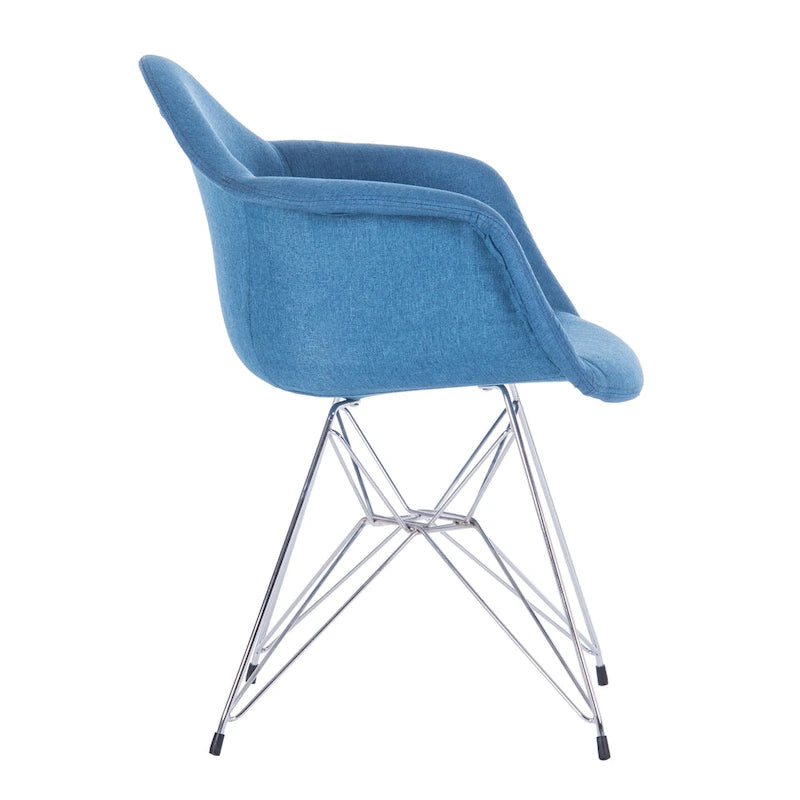 Fauteuils de salle à manger rembourrés avec pieds en métal (Lot de 2)