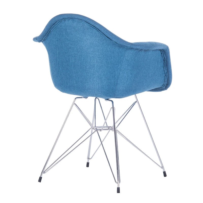 Fauteuils de salle à manger rembourrés avec pieds en métal (Lot de 2)