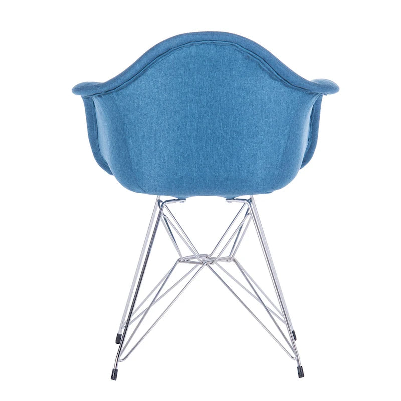 Fauteuils de salle à manger rembourrés avec pieds en métal (Lot de 2)