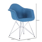 Fauteuils de salle à manger rembourrés avec pieds en métal (Lot de 2)