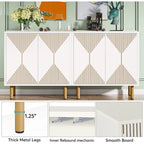 Buffet de rangement blanc de 58 pouces