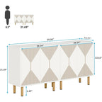 Buffet de rangement blanc de 58 pouces