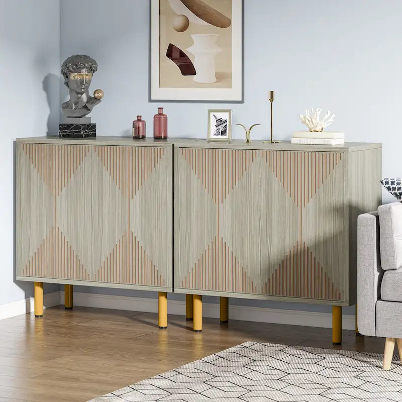 Buffet de rangement blanc de 58 pouces