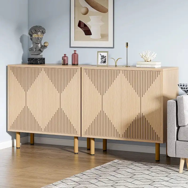 Buffet de rangement blanc de 58 pouces