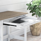 Bureau informatique moderne de 54 po style ferme avec étagères – 1 personne, Gris/Blanc ou Noir/Pin