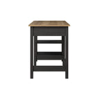 Bureau informatique moderne de 54 po style ferme avec étagères – 1 personne, Gris/Blanc ou Noir/Pin