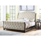  Raymond Rich Molasses Upholstered Sleigh Bed
