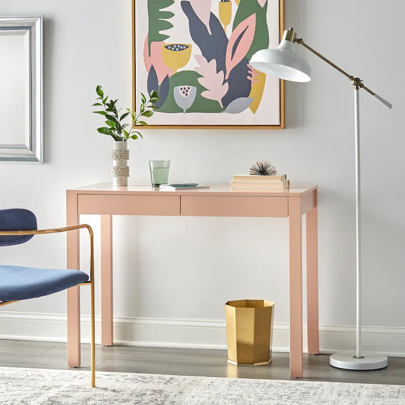 Bureau moderne multicolore avec 2 tiroirs, pour une personne