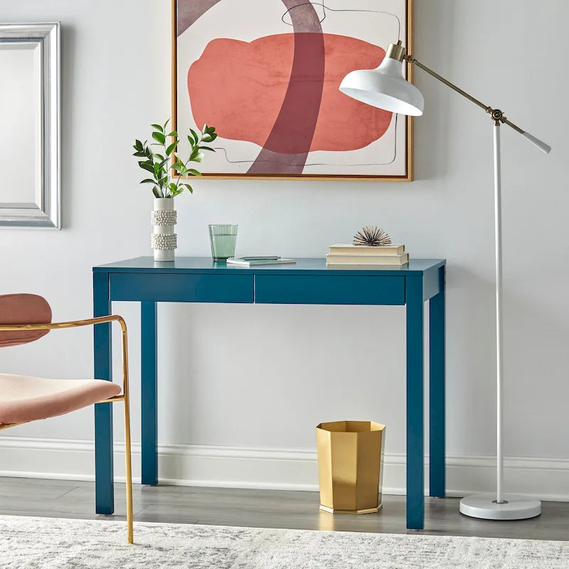Bureau moderne multicolore avec 2 tiroirs, pour une personne