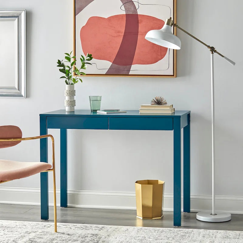Bureau moderne multicolore avec 2 tiroirs, pour une personne