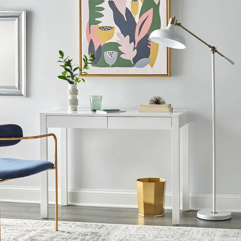Bureau moderne multicolore avec 2 tiroirs, pour une personne