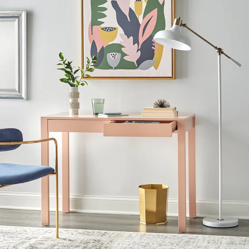 Bureau moderne multicolore avec 2 tiroirs, pour une personne