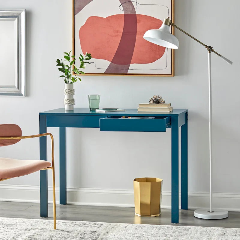 Bureau moderne multicolore avec 2 tiroirs, pour une personne