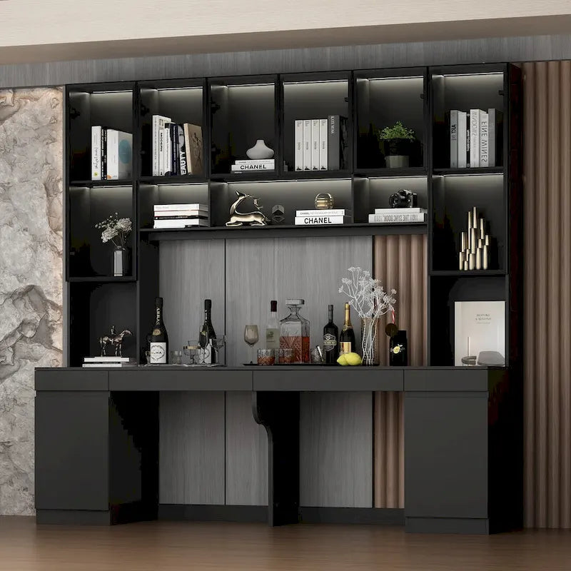 90.6W Spacious Double Desk Workstation w/Ample Storage for Two Table