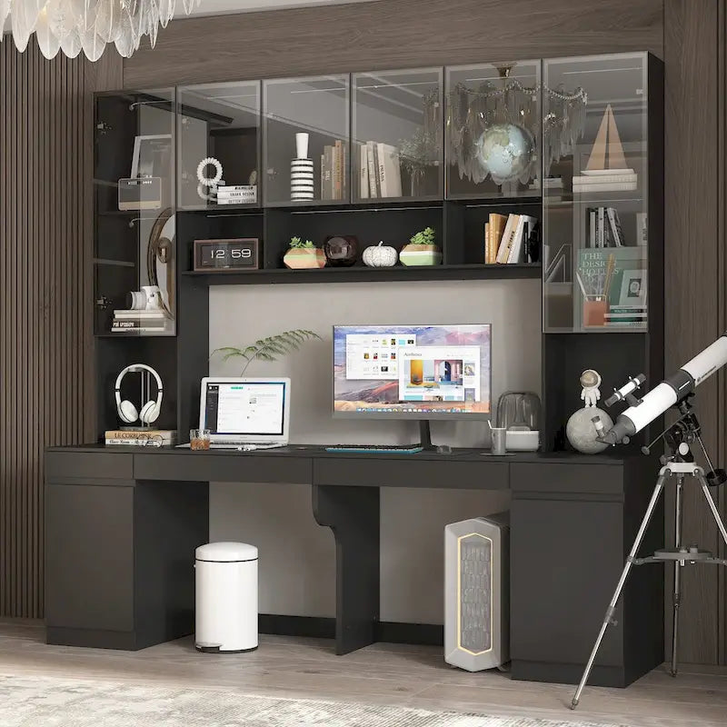 90.6W Poste de travail double spacieux avec beaucoup de rangement pour deux tables
