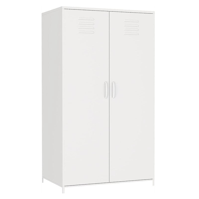 Armoire de Rangement en Métal à Deux Portes avec Tringle et Étagères pour Chambre à Coucher, École, Salle de Classe