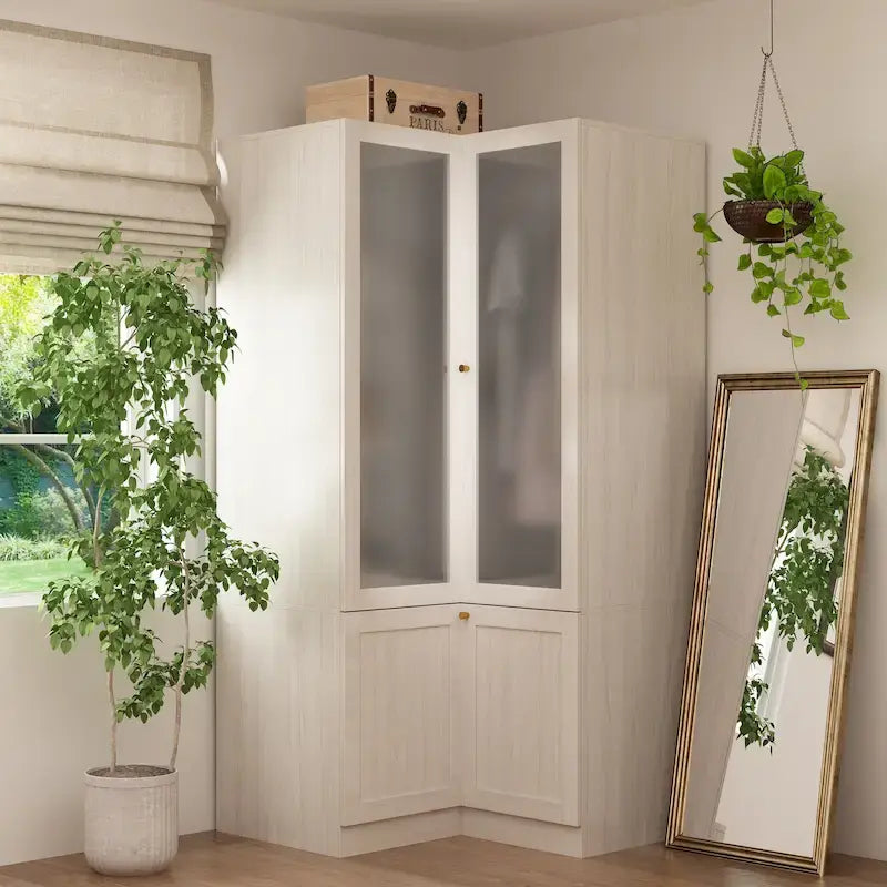 Armoire Modulable Moderne à Portes en Verre : Solution de Rangement pour Placard