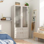 Armoire Modulable Moderne à Portes en Verre : Solution de Rangement pour Placard
