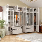 Armoire Modulable Moderne à Portes en Verre : Solution de Rangement pour Placard