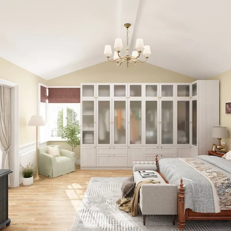 Armoire Modulable Moderne à Portes en Verre : Solution de Rangement pour Placard