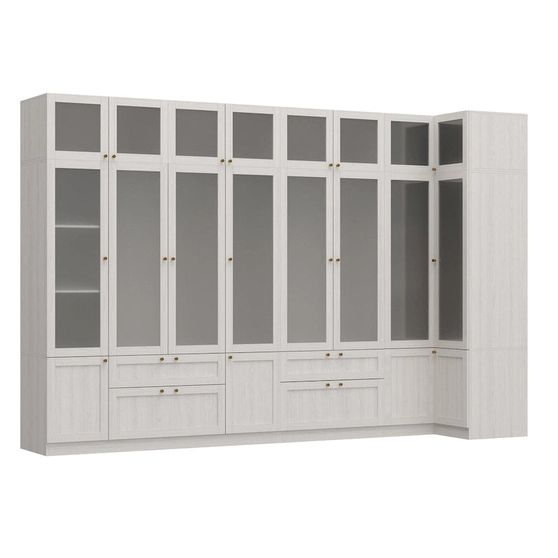 Armoire Modulable Moderne à Portes en Verre : Solution de Rangement pour Placard